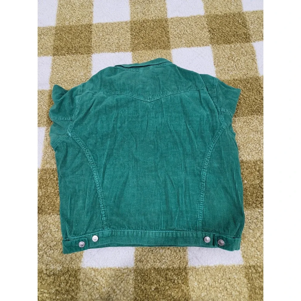 Princess Polly Emerald Green Corduroy Trucker Jacket Womens SM Button Front